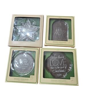 Vintage Hallmark 1980s Acrylic Christmas Ornaments Set